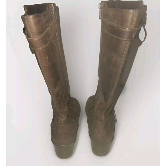 KEEN Leather Boots Womens Size 8 Scots Tall Wedge 1013740 Brown Zip $180 - Picture 6 of 9